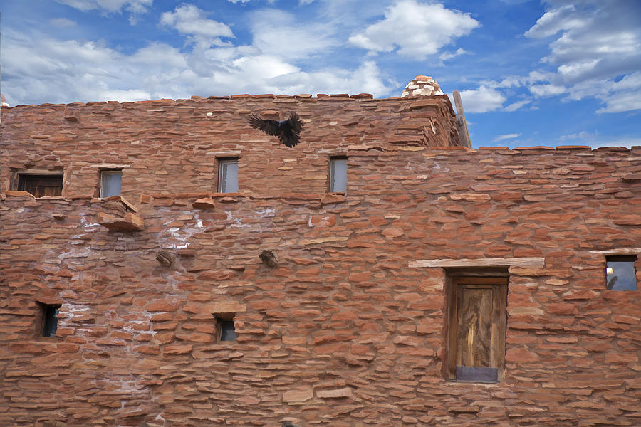Raven Flies from Hopi House Photograph by Gregory Scott