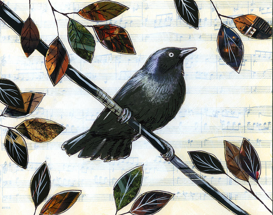Raven Melody Mixed Media by Amy Giacomelli