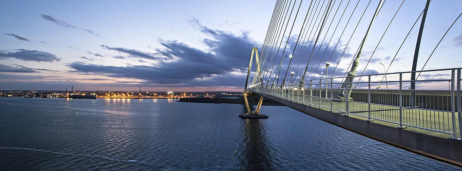Ravenel Bridge Charleston Photograph - Ravenel West - Panoramic by Donni Mac