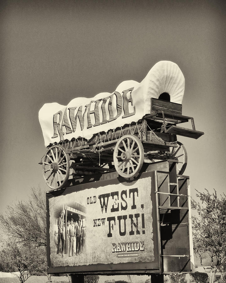Sign Photograph - Rawhide by Diane Wood