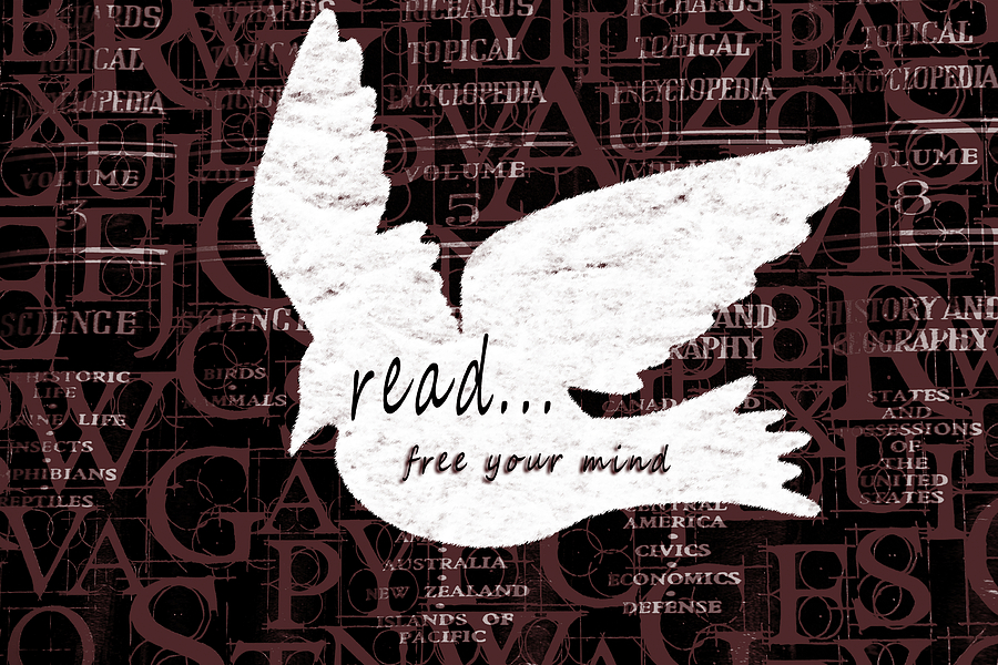 Read Free Your Mind Brick Mixed Media by Angelina Tamez