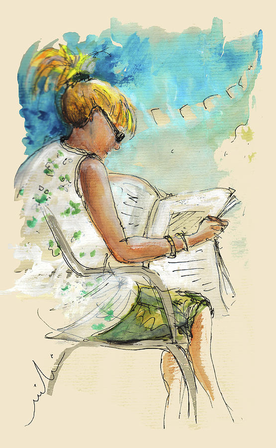 Reading The News 03 Painting by Miki De Goodaboom