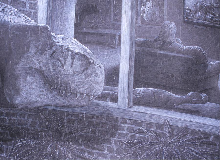 Jurassic Park Drawing - Reality Fiction by David Pry