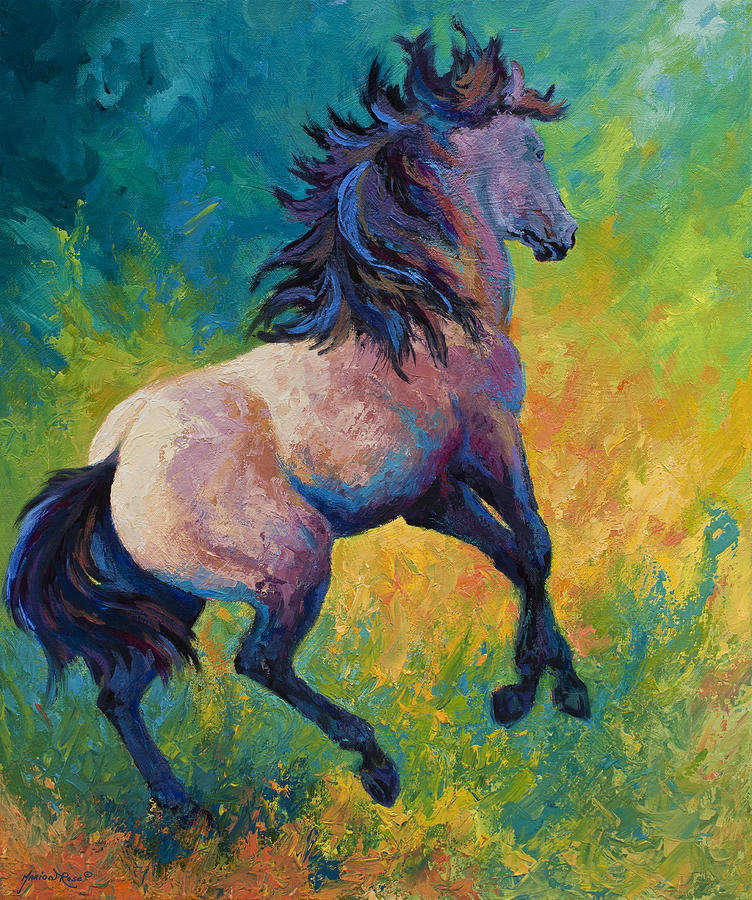 Horse Painting - Rearing To Go by Marion Rose