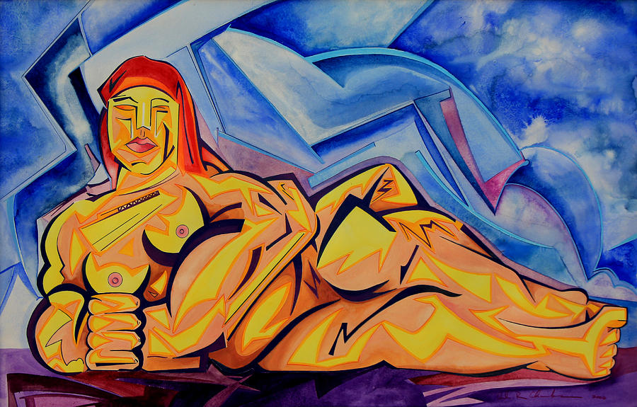 Reclining Figure 1917 Mixed Media by Andrew Chambers