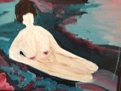 Abstract Painting - Reclining Nude by Annette McElhiney