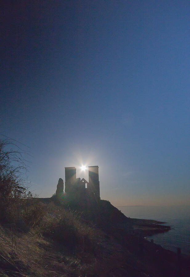 Sunset Photograph - Reculver Towers by Dawn OConnor
