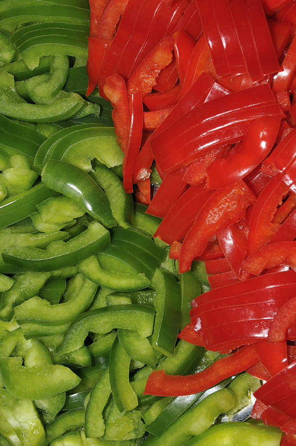 Red and green bell pepper Photograph by Matthias Hauser