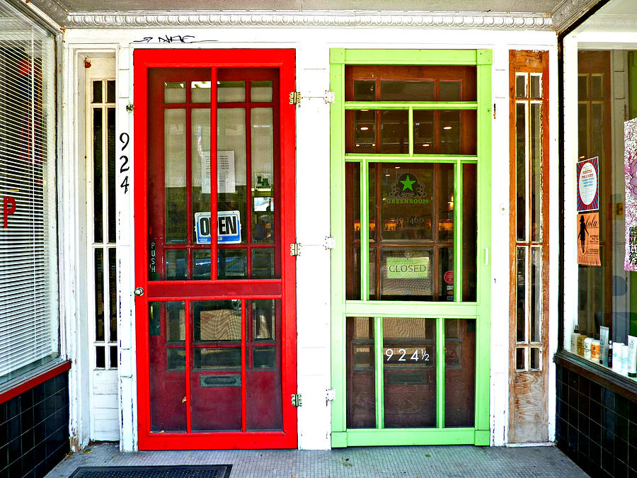 Red and Green Doors Photograph by Jo Sheehan