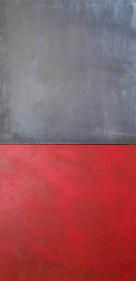 Abstract Painting - Red and Grey by R F Aitken