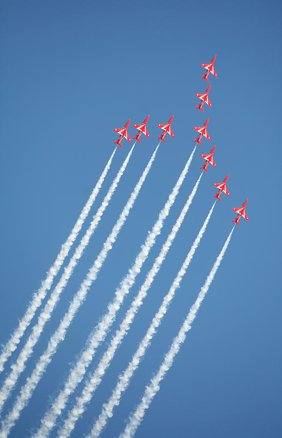 Red Arrows in action Photograph by Paul Cowan