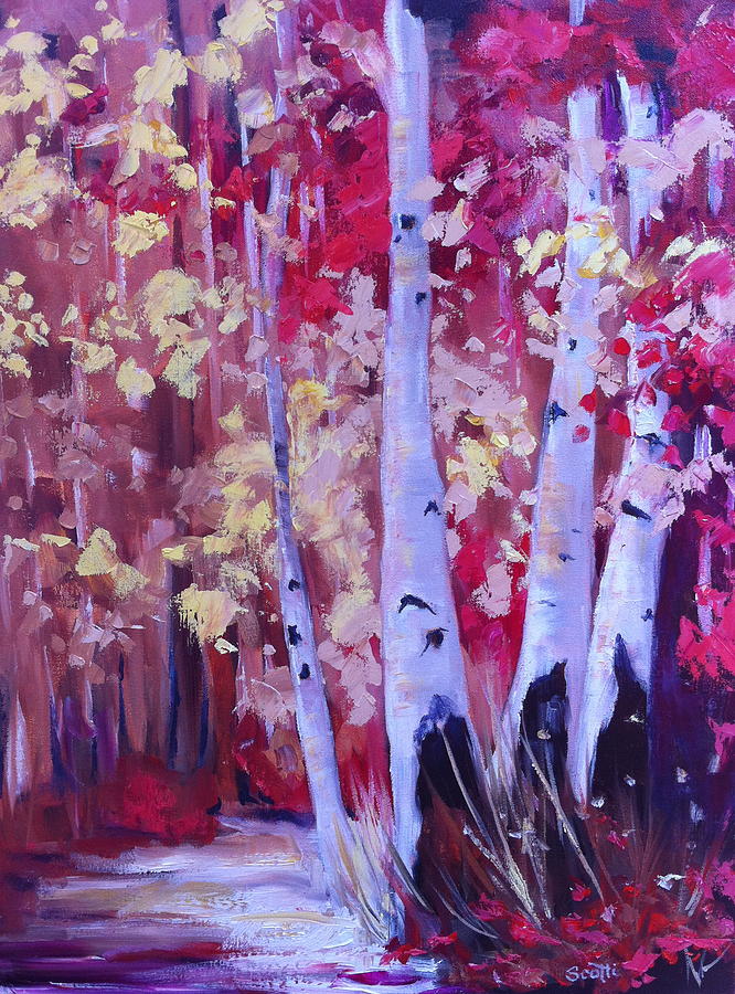 Red Aspens Painting by Linda Scott - Fine Art America