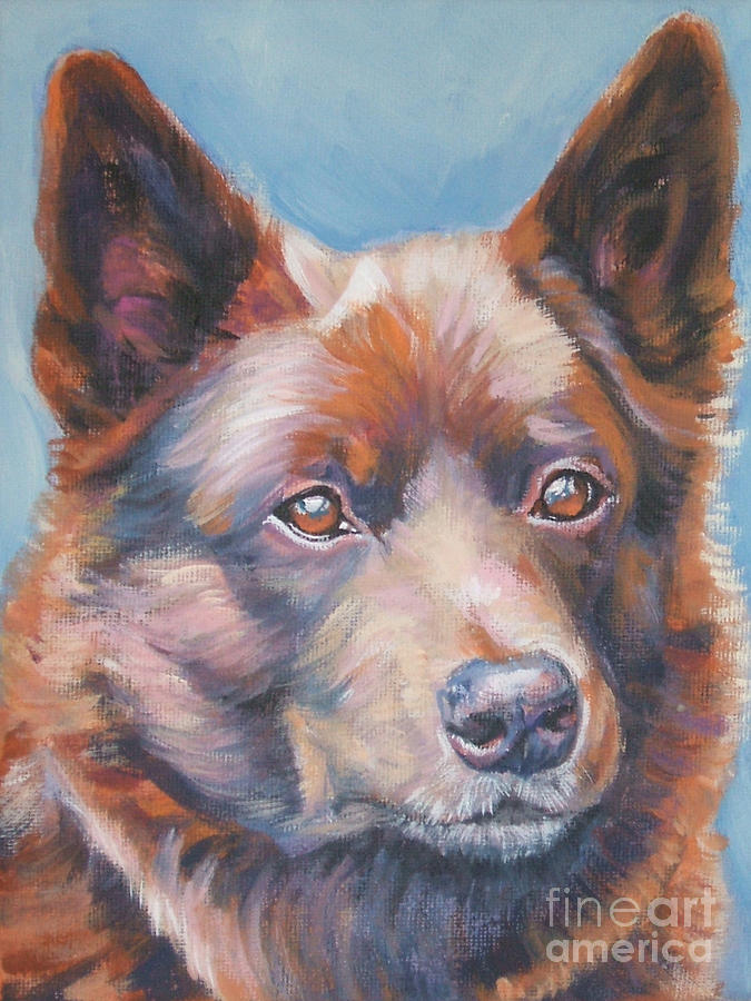 Dog Painting - red Australian Kelpie by Lee Ann Shepard