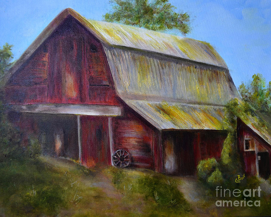 Red Barn 2 Painting by Claire Bull