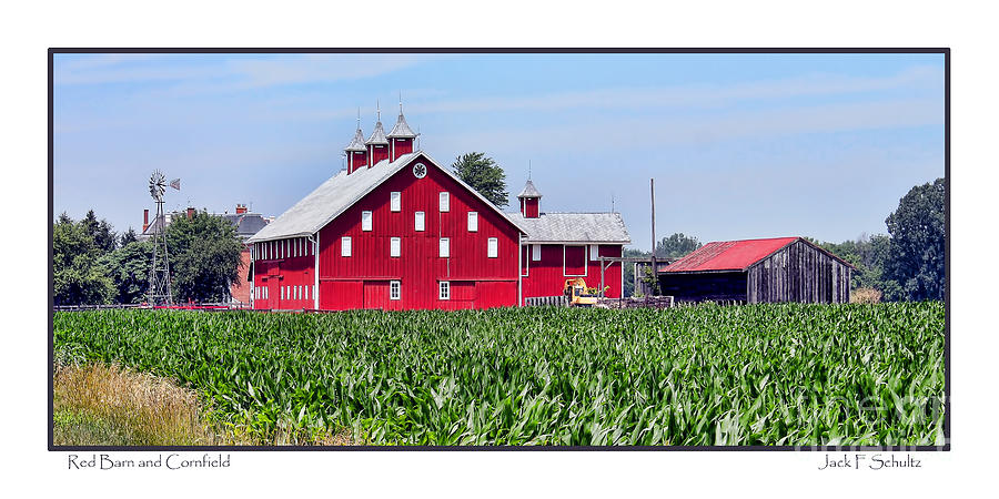Red Barn and Cornfield Photograph by Jack Schultz
