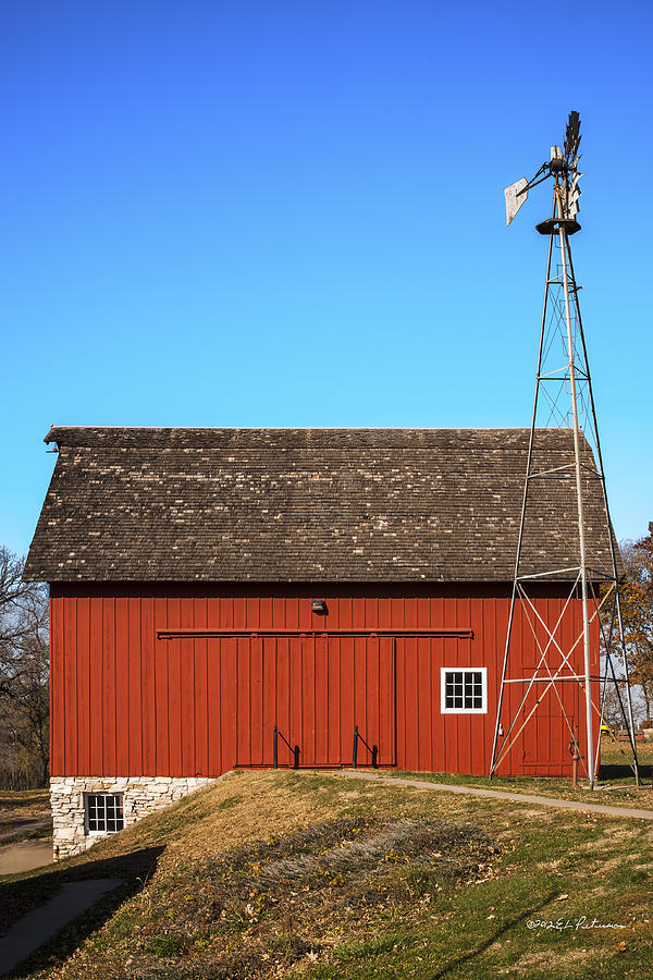 Red Barn And Windmill Photograph by Ed Peterson