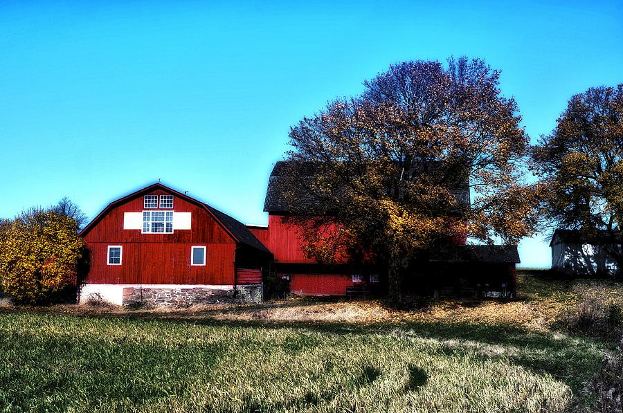 Red Barn in Autumn Photograph by Bill Cannon