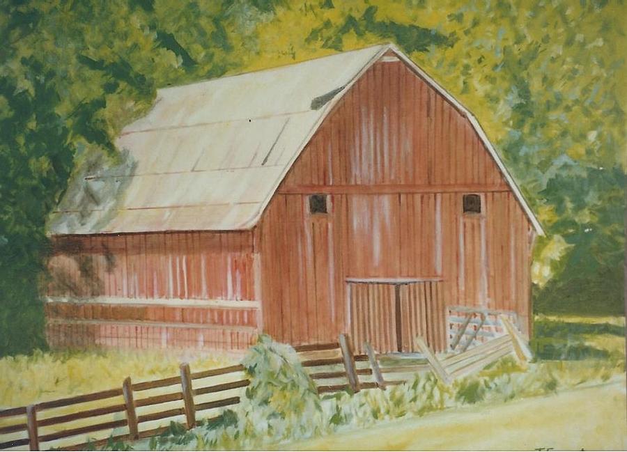 Red Barn In Jones County Ga Painting By Terry Forrest