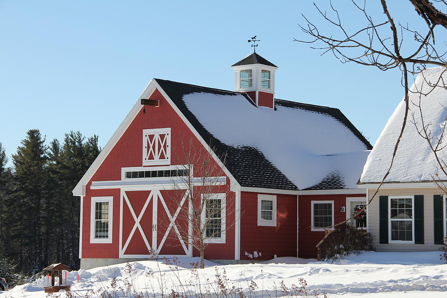 Red Barn in the Winter time Photograph by Charlene Reinauer