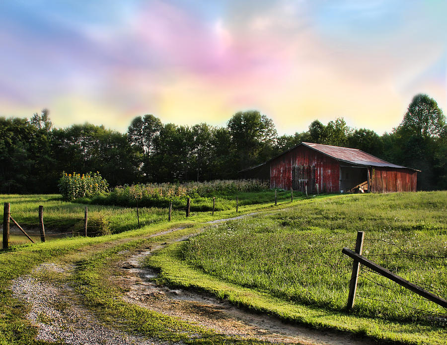 Red Barn Up The Road Photograph by Beth Hammond-Orick