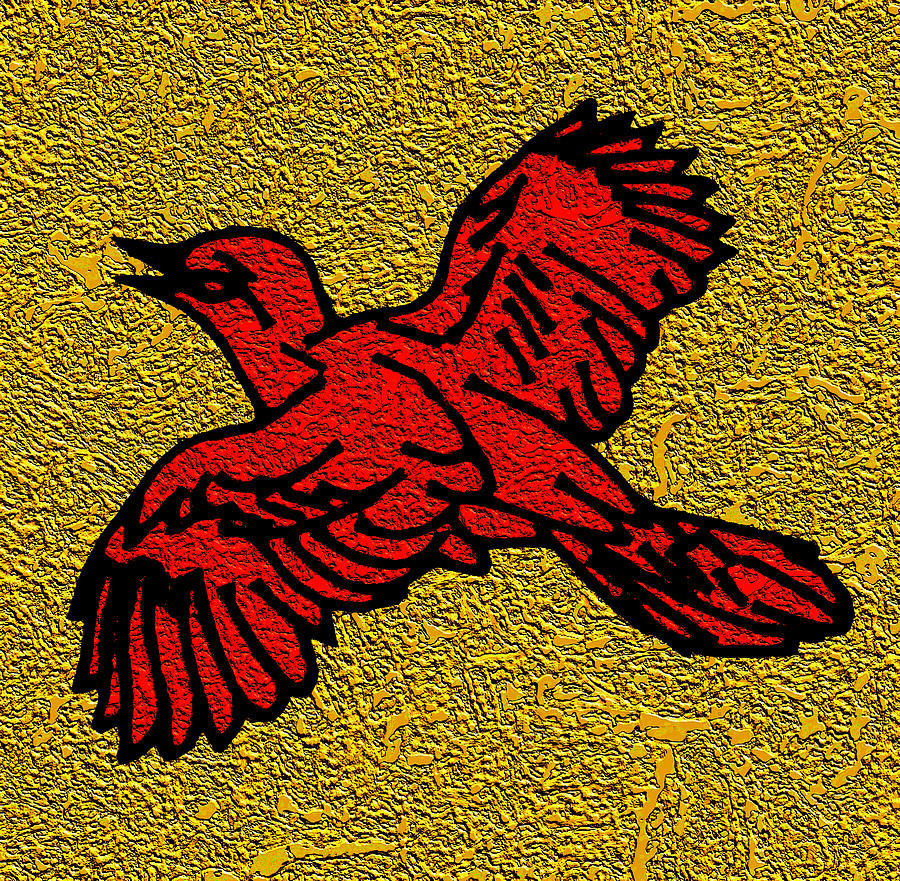 Red Bird 3 Painting by Steve Fields
