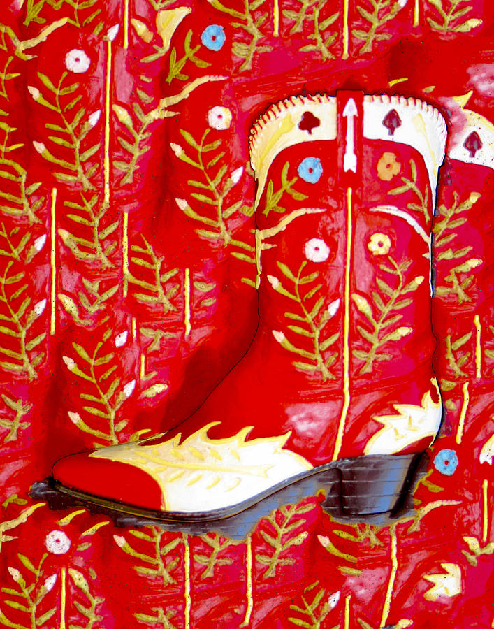 Red Boot Photograph by Jim Painter