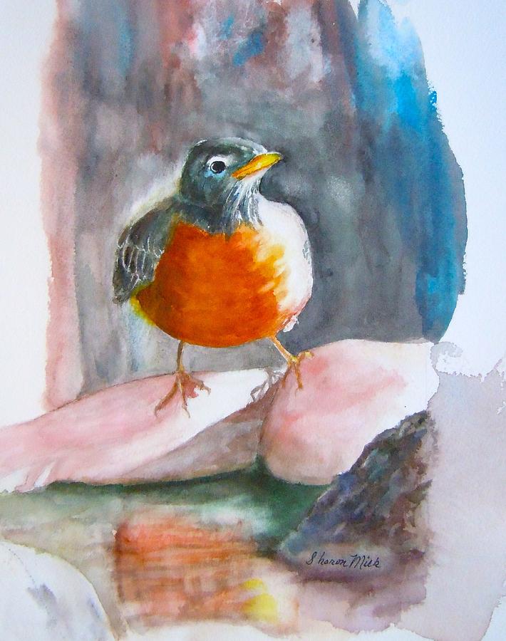 Red Breasted Robin Painting by Sharon Mick