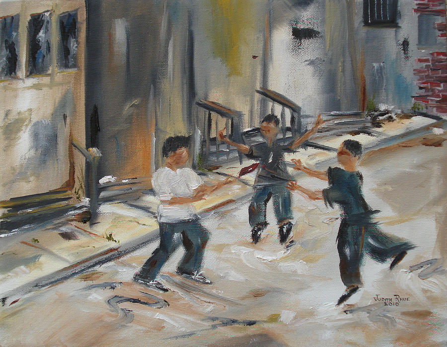 Sports Painting - Red Brick Ballet by Judith Rhue
