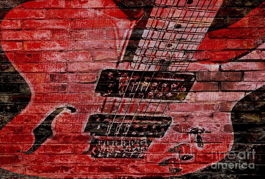 Red Brick Guitar Photograph by Chris Berry
