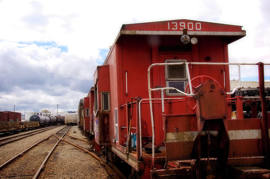 Train Photograph - Red Caboose by Michelle Shockley