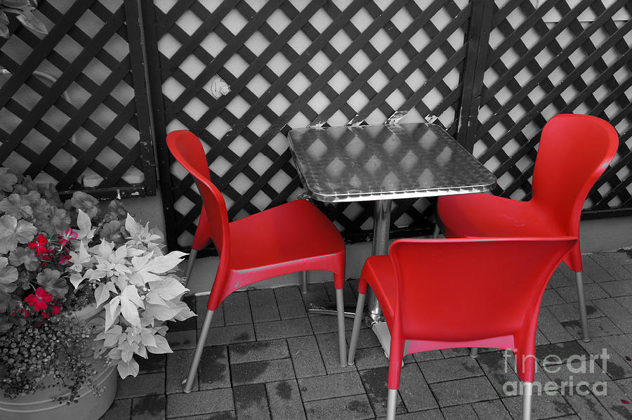 Red Cafe Chairs Photograph by John  Mitchell