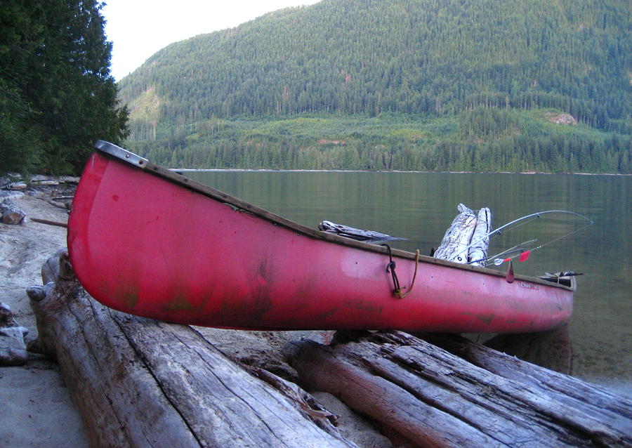 Canoe Photograph - Red  Canoe by Shawn Hegan