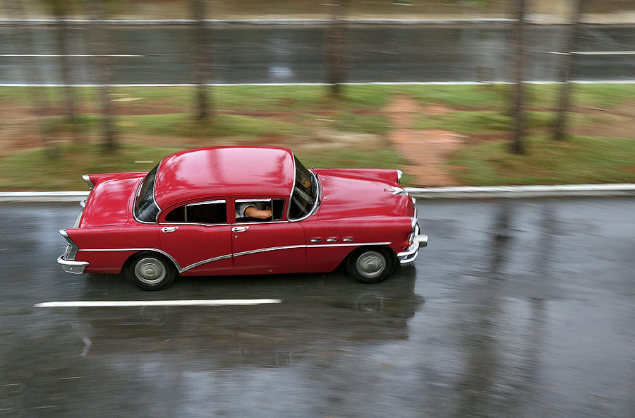 Red car. Cuba Photograph by Juan Carlos Ferro Duque