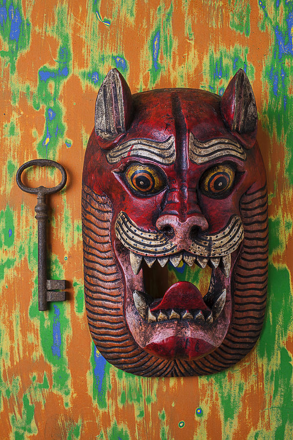 Red cat mask Photograph by Garry Gay