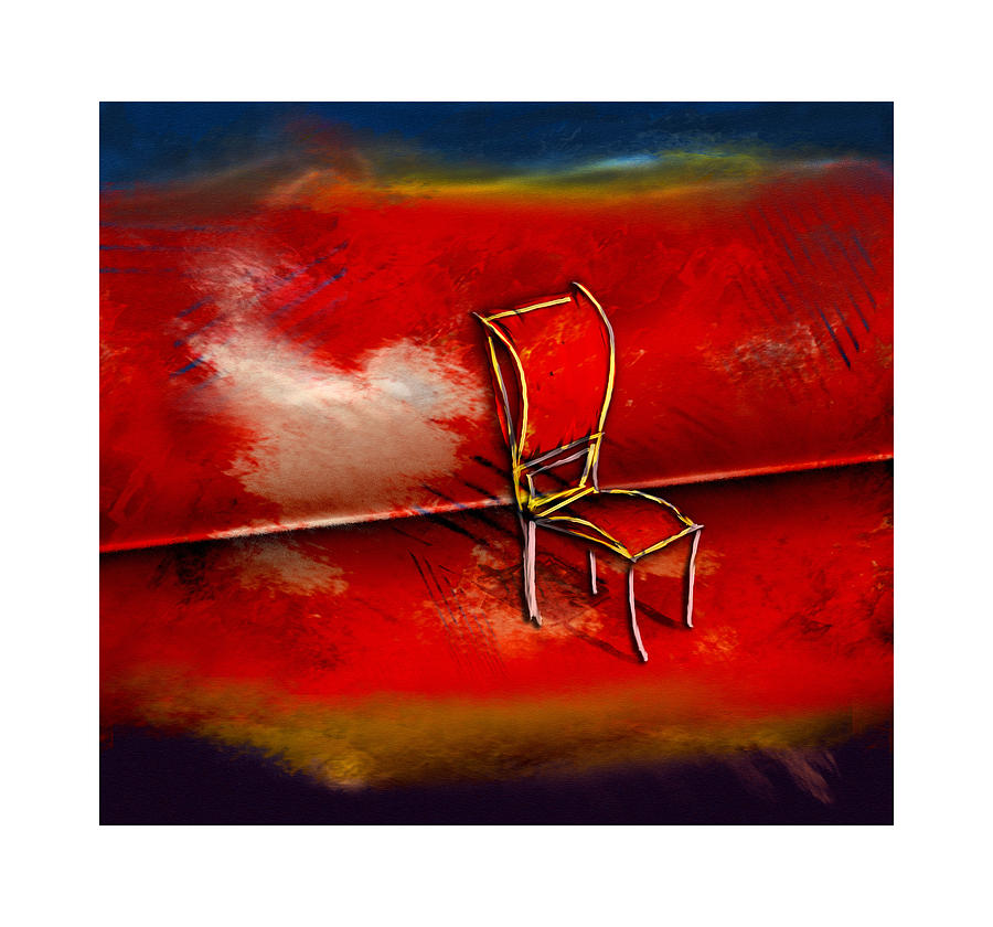 Still Life Digital Art - Red chair - Silla roja by Marcelo Itkin