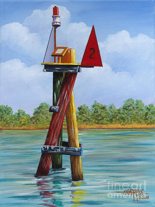 Landscape Painting - Red Channel Marker by Hugh Harris