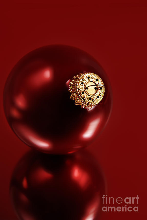 Red Christmas Ornament Photograph by HD Connelly