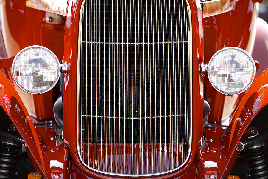 Red Classic Car Photograph by M K Miller