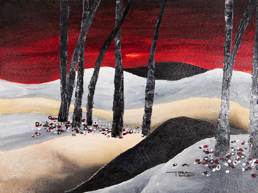 Red Dawn Painting by Tara Thelen