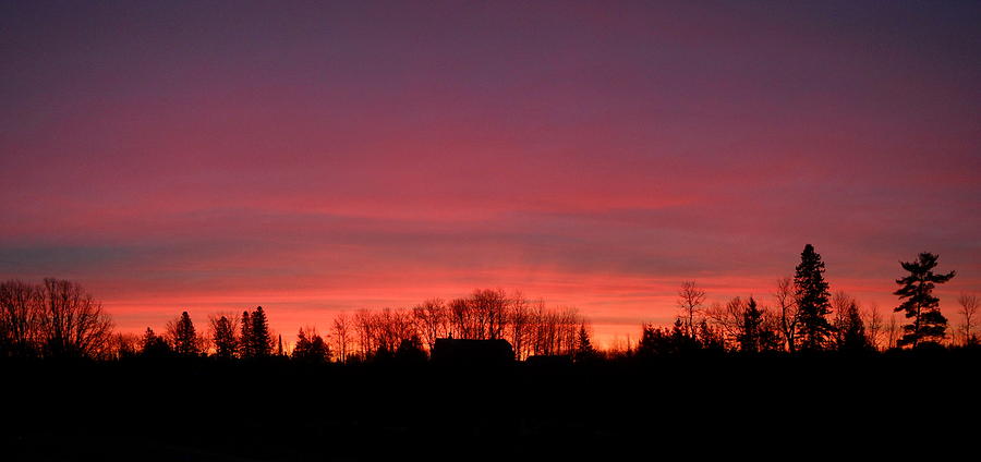 Red December Dawn Sky Photograph by Kent Lorentzen