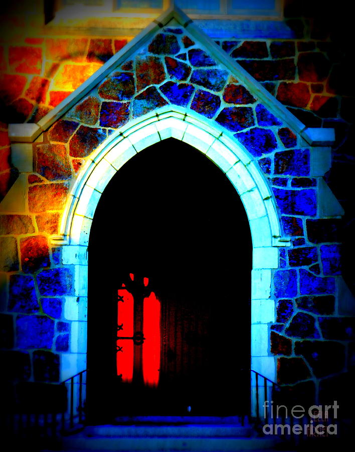 Red Door Church Photograph by Leela Arnet