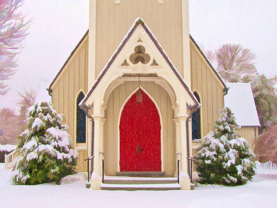 Red Door Church Photograph by Steve Zimic