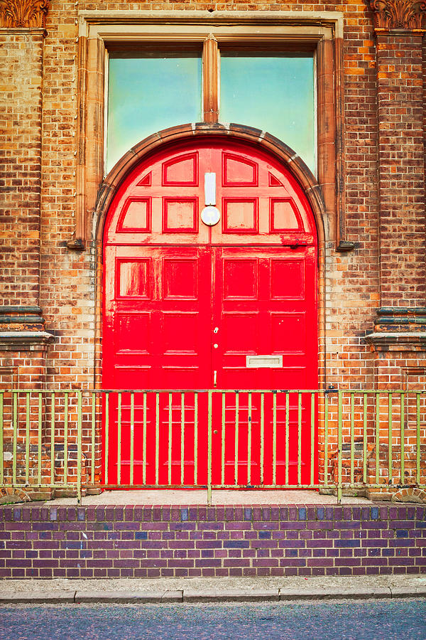 Architecture Photograph - Red door by Tom Gowanlock