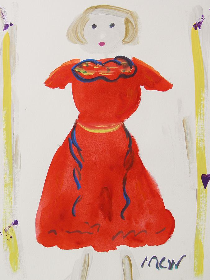 Red Dress on a Mannequin Painting by Mary Carol Williams
