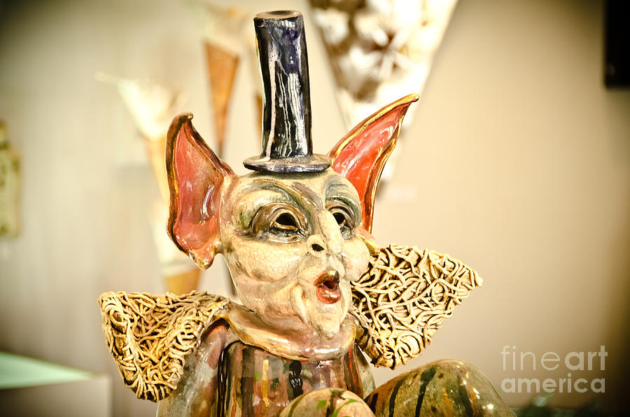 Red Ears Whistling Creature Glass Art by Yurix Sardinelly