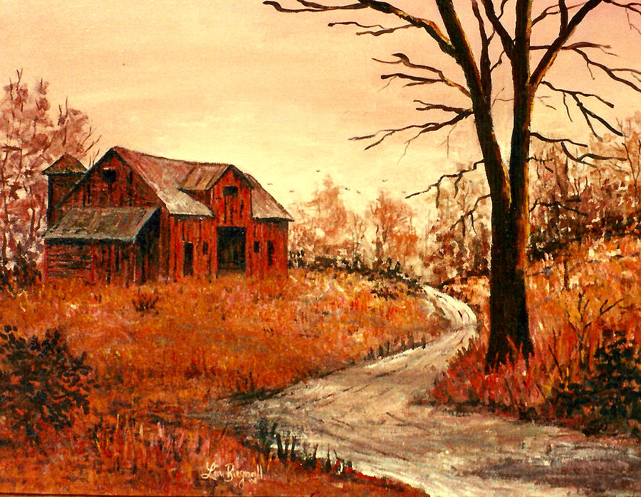 Red Farm Painting by Lou Ann Bagnall