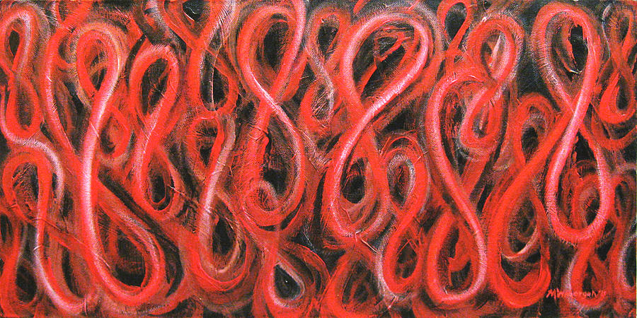 Red Figure Eight Study Number One Painting by Michael Morgan