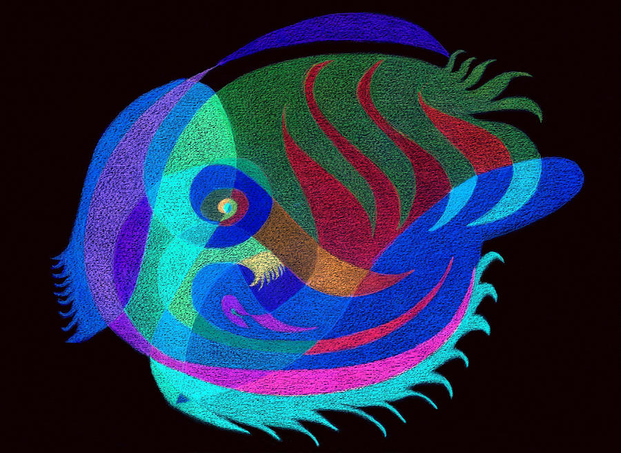 Red Fish Inverted Colors by Tatyana Zverinskaya