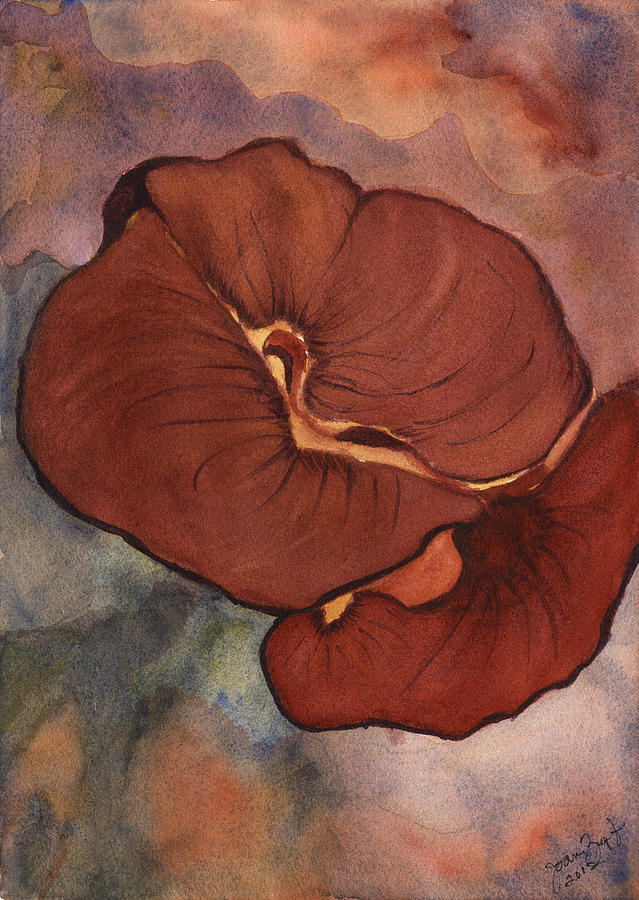Red Flower Painting by Joan Zepf