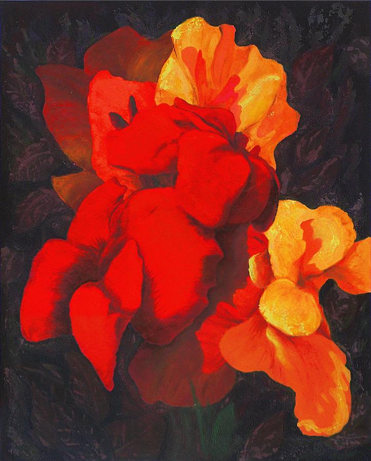 Red Flowers Painting by G Linsenmayer